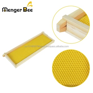Nouvelles cadres de ruche Langstroth moyennes Menger Bee avec fondation de nid d'abeille en plastique jaune, pin de Nouvelle-Zélande - Product Image 4