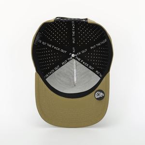 Gorra de Golf Personalizada de 5 Paneles Estructurada 100% Poliéster Verde para Papá, Gorras Deportivas con Corte Láser, Gorra de Béisbol con Logotipo de PVC Impermeable - Product Image 6