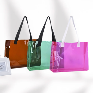 Fourre-tout d'épicerie réutilisable avec poignée en PVC personnalisée thermoscellée pour emballage de vente au détail, voyage, usage quotidien - Product Image 3