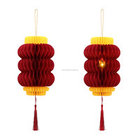 Lanterne en papier chinois en nid d'abeille écologique 2025 décorations de fête du printemps avec aimants décorations de style chinois