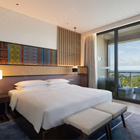 Conjunto de dormitorio de Hotel de tamaño King, personalizado, profesional, grande y moderno, muebles de habitación para Hotel de 5 estrellas