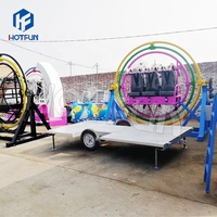 Amusement Ride Portable Mini Equipment 3d Space Ring Human Gyroscope avec remorque