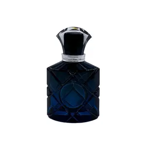 Alta calidad Nuevo diseño azul oscuro 40ml rombo botella de Perfume de vidrio Fragancia Embalaje vacío