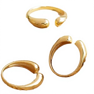 แหวนแต่งงานและหมั้นทองคำแท้ 14k ดีไซน์วินเทจทรงครัวซองต์หมุนได้ รุ่น H&F Original สำหรับผู้หญิง ทันสมัย Au585 - Product Image 3
