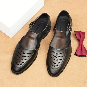 Chaussures Richelieu Homme à Bout Pointu en Cuir Véritable Brillant Respirant Style Rétro Décontracté Habillé pour Mariage Automne - Product Image 5