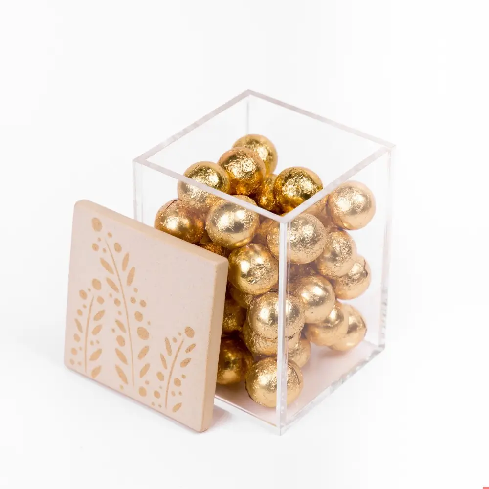 थोक चॉकलेट बॉक्स ढक्कन के साथ स्पष्ट एक्रिलिक मिनी कैंडी बिन बॉक्स
