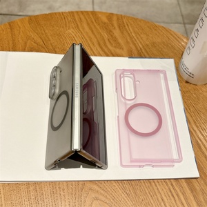 Matte Skin Touch Ultra Thin Slim Clear Phone Case for Samsung Galaxy Z Fold 7 6 5 4 3 <b>Wireless</b> Charging Magnetic Simple Cover - Product Image 2