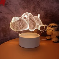 3A batería pequeño enchufe en batería acrílico BTS lámpara de mesa 3D Led noche luz táctil para niños hogar