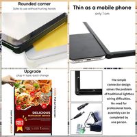Bingkai Poster LED Aluminium Kustom Ultra-Tipis Papan Menu Display Iklan Kotak Cahaya Tanda Dinding untuk Home Theater