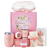 Coffret Cadeau Rose en Acier Inoxydable Style Instagram Transfrontalier, 12 oz, avec Gobelet à Œuf, Masque pour les Yeux et Bougie Parfumée – Ensemble Complet