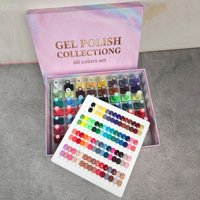 Collection de vernis à ongles en gel en gros, 60 couleurs, un flacon par couleur, nuances vives pour les nouveaux apprenants, petit lot, OEM ODM personnalisé disponible