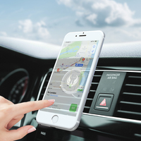 Support de téléphone magnétique en alliage d'aluminium noir pour voiture, fixation sur grille d'aération, pour agent de dropshipping