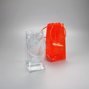 Bolsa enfriadora de vino de PVC transparente personalizada, bolsa de pie de champán transparente para almacenamiento de hielo de viaje y restaurante - Product Image 1