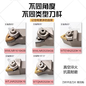 ที่จับเครื่องมือกลึง CNC ยี่ห้อ DASAN รุ่น WWLNR2020K08 1616K08 สำหรับเครื่องกลึงภายนอกในศูนย์เครื่องจักรกล - Product Image 2