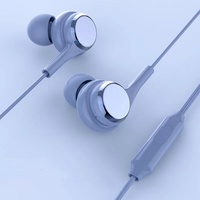 Earphone Berkabel Komputer 3.5mm Universal Hands Free dengan Mikrofon Earplug Earphone Berlapis Elektroplating