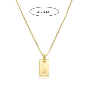 Collier personnalisé pour femme en acier inoxydable plaqué or 18 carats avec pendentif carré <span class=keywords><strong>alphabet</strong></span> <span class=keywords><strong>arabe</strong></span> 26 lettres - Product Image 5