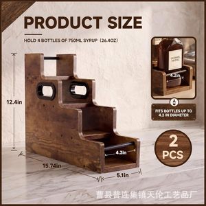 Cross-border wooden spice and condiment <b>rack</b>, wine display <b>rack</b>, tiered storage and organization <b>rack</b>, multi-layer desktop <b>shelf</b> - Product Image 4