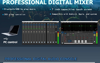 Console de mixage numérique à montage en rack BHA T18 à 18 canaux, écran tactile haute définition de 7 pouces 1280x800, compatible avec plusieurs systèmes