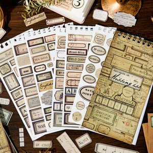 Paquete de 12 Pegatinas en Espiral, Serie Etiquetas Perdidas, Material para Diario, Base para Collage, Decoración de Mensajes, 4 Modelos - Product Image 2