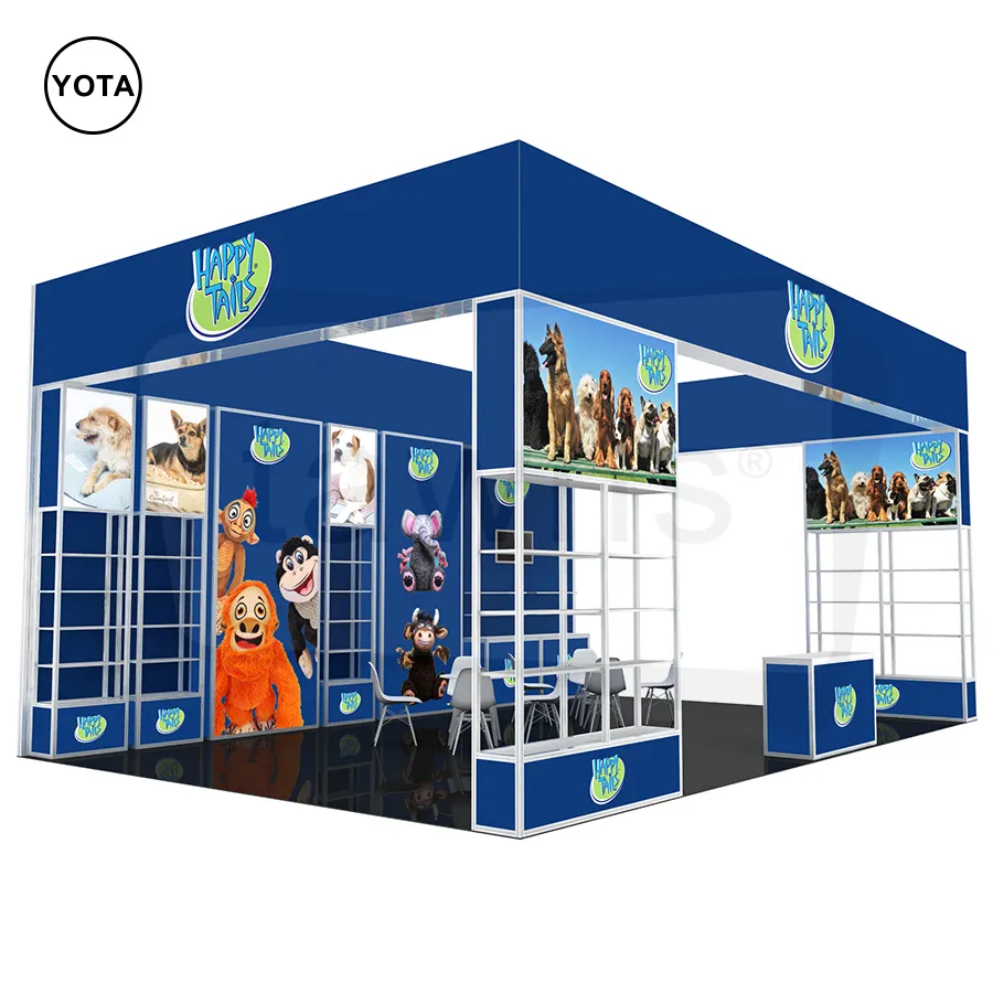 Tawns Customized Beauty Expo Edge Lit Alumminum Trade Show Booth Design Modular Free Standing Backlit Exhibition Booth