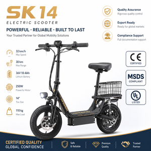 สกู๊ตเตอร์ไฟฟ้าแบบนั่งสำหรับผู้ใหญ่ ขนาด 14 นิ้ว 36V 10.4Ah ระยะไกล รุ่น SK14 พร้อมตะกร้าหลัง ดีไซน์นั่งสบาย เบาะนั่งแบบ Ergonomic - Product Image 6