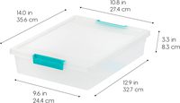 6 Qt. Récipients de rangement en plastique transparent de bureau avec couvercles Organisateurs de bacs de rangement artisanaux Boîte d'articles divers pour documents en papier A4