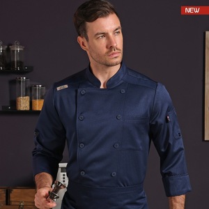 Ropa de trabajo de <span class=keywords><strong>cocina</strong></span> de otoño e invierno, uniformes de trabajo de Chef de restaurante de doble botonadura, ropa de trabajo de Chef de Hotel de manga larga, venta al por mayor - Product Image 1
