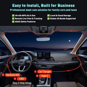 Caméra embarquée 4G double objectif ADAS GPS avant/arrière avec plateforme de gestion de flotte WIFI, surveillance en direct et suivi pour camions, taxis et voitures - Product Image 4