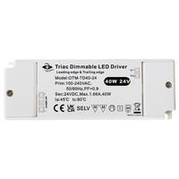 Aprobación CE Plástico 24V Triac Dimmable Led Fuente de alimentación 40W para interiores
