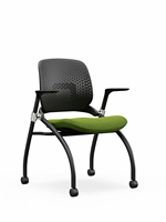 Chaise de bureau ergonomique moderne en PP avec accoudoirs mobiles et coussin en éponge, pliable et empilable, pour usage domestique ou commercial – Vente en gros usine