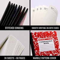 Carnet personnalisé à motif marbré, Journal étudiant simple A5, Bloc-notes à reliure cousue, Papeterie