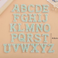 Offre Spéciale fantaisie coloré perlé perle strass lettre patchs bricolage bâton sur perles adhésives Alphabet Applique A-Z lettre Patch