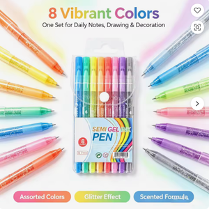Stylo à encre semi-gel rétractable 0,7 mm, stylo marqueur multicolore, stylo à bille en plastique pour le bureau et l'école - Product Image 3