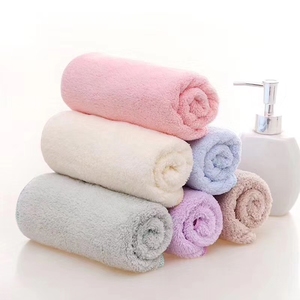 2021 personnalisé tissé séchage rapide organique absorbant Turban sèche-<span class=keywords><strong>cheveux</strong></span> <span class=keywords><strong>serviette</strong></span> corail velours carré visage bain essuie-mains Style uni - Product Image 6