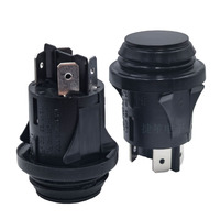 Saklar Tekan Bulat 16A250VAC T105 25mm IP67 D P S T RL5-1P21 ON-OFF Pengunci-Sendiri Hitam Tahan Air