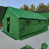Carpa de Invierno para Exteriores, de Una Habitación, para las Cuatro Estaciones, de Lona de Algodón, con Aislamiento Térmico, Color Verde Militar, Resistente a la Nieve, para 10 Personas, Precio de Fábrica