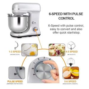 Robot culinaire électrique de cuisine domestique 5QT 300W en acier inoxydable 8 vitesses faible bruit sur socle/table petit mélangeur à pâte pour gâteaux énergie - Product Image 5