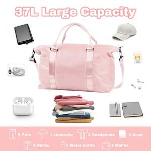 Sac de voyage de grande capacité avec tissu en nylon imperméable, organisation multi-poches, adapté aux voyages en avion - Product Image 3