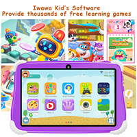 Tablette Android pour enfants 7 pouces OEM/ODM, processeur quadricœur, WiFi, écran HD, tablette Android résistante aux chocs pour l'apprentissage et l'éducation des enfants