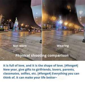 Románticas gafas de sol de difracción de corazón con forma de corazón de melocotón, gafas de fuegos artificiales de amor, efecto especial que cambia de luz para fiesta o boda - Product Image 3