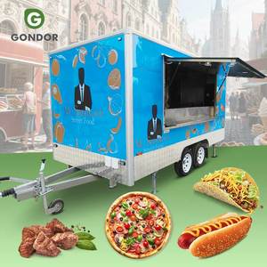 Carrito De Doner Kebab Hot Dog Burger Mobile Food Cart Snack Truck Trailer with Porch for Sale Europe - Product Image 1