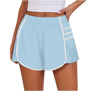 Shorts de tennis plissés pour femmes, séchage rapide, taille haute, avec cordon de serrage, jupe-<span class=keywords><strong>short</strong></span> athlétique pour la course, le yoga, le golf, vêtements de sport décontractés - Product Image 1