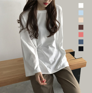 Haute qualité 100% coton surdimensionné femmes blanc à manches longues <span class=keywords><strong>t</strong></span>-<span class=keywords><strong>shirt</strong></span> personnalisé imprimé - Product Image 5