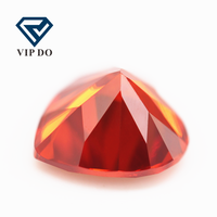 5A Kelas 3*3mm-12*12Mm Oranye/Oranye Merah Hati Potong Batu Permata Zirkonia Kubik Potongan Segi Sintetis Bentuk Hati Batu Zirkonia CZ