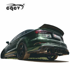 Kit carrosserie en fibre de carbone pour <span class=keywords><strong>Audi</strong></span> A3 <span class=keywords><strong>S3</strong></span> style CMST : lèvre avant, jupes latérales, diffuseur arrière, spoiler de coffre et capot moteur - Product Image 5