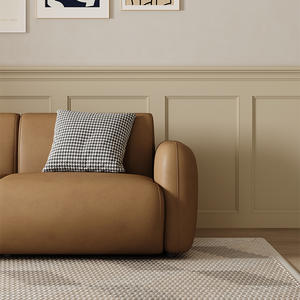 Canapé en cuir moderne au design en arc, durable, imperméable, résistant aux griffures des chats, meubles de salon, style nordique, idéal pour les petits appartements - Product Image 3