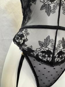 Lencería Sexy en Oferta, Body de Encaje para Mujer - Lencería de Malla Transparente con Espalda Descubierta, Tanga, Teddy, Ropa Interior Transparente de una Pieza, OEM - Product Image 3