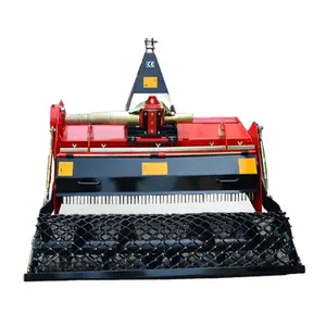 A rotary-tillage stone-removing machine for picking up stones in the field. It can be used with a tractor for farm and household