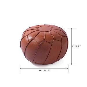 Puf marroquí sin relleno, reposapiés otomano, asiento hecho a mano de piel sintética, silla de suelo, reposapiés para sala de estar, dormitorio - Product Image 6
