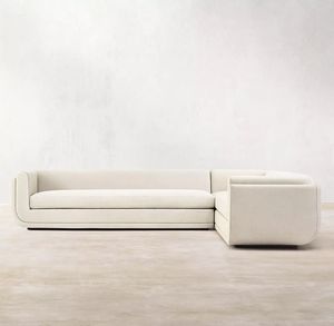 Juego de Sofás Seccionales de Tela de Lino y Terciopelo Modernos para Interiores, en Forma de L, para Sala de Estar - Product Image 3